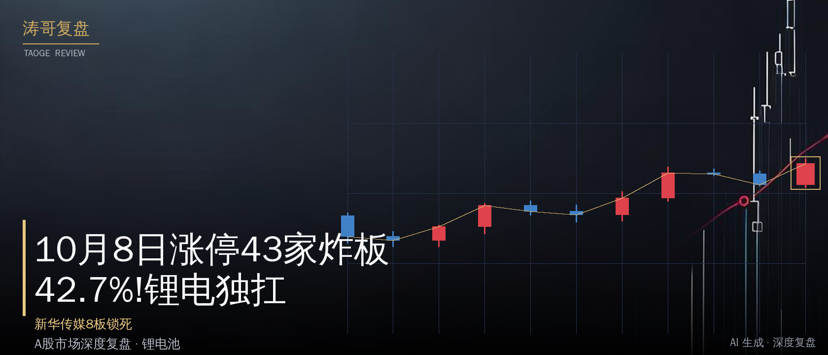 10月8日涨停43家炸板42.7%!锂电独扛,新华传媒8板锁死
