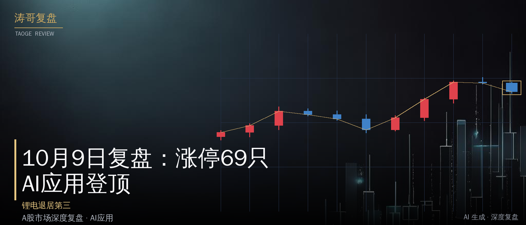 10月9日复盘：涨停69只AI应用登顶，锂电退居第三
